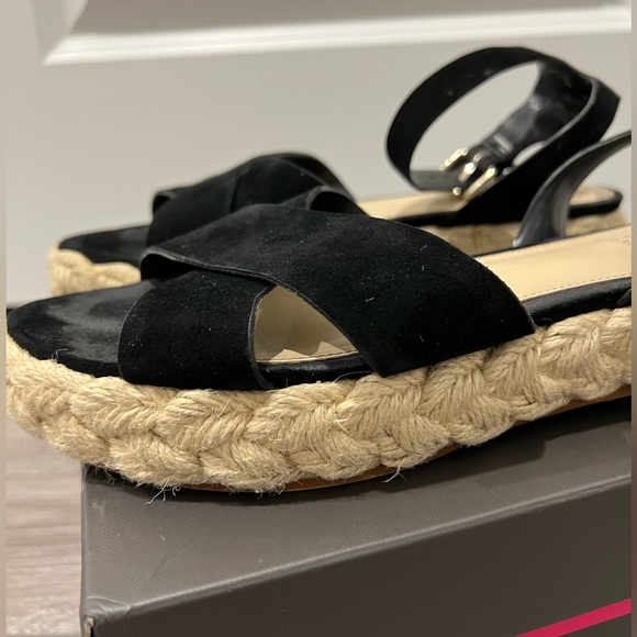Vince Camuto Platform leather sandals with braided jute detail - Picture 3 of 4